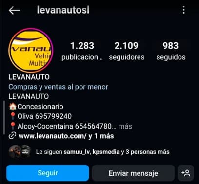 Levanauto antes: 2.109 seguidores